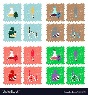 Collection of flat shading style clinical icons vector image