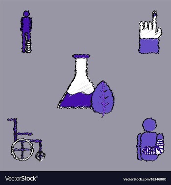 Collection of flat shading style clinical icons vector image