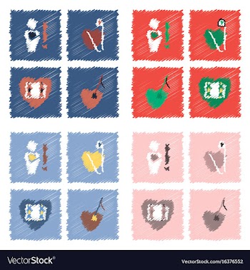 Collection of flat shading style clinical icons vector image