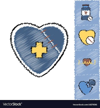 Collection of flat shading style clinical icons vector image