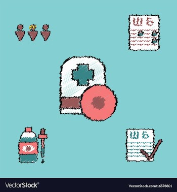 Collection of flat shading style clinical icons vector image