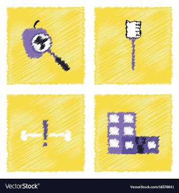 Collection of flat shading style clinical icons vector image