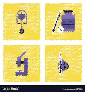 Collection of flat shading style clinical icons vector image