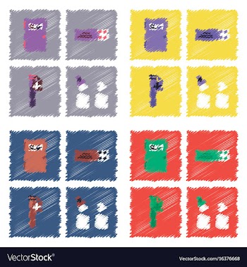 Collection of flat shading style clinical icons vector image