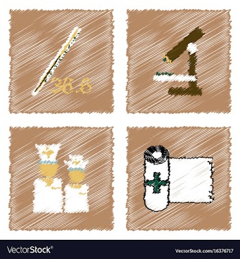 Collection of flat shading style clinical icons vector image