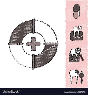 Collection of flat shading style clinical icons vector image