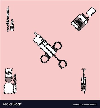 Collection of flat shading style clinical icons vector image
