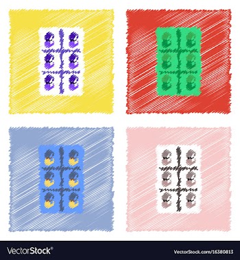 Collection of flat shading style clinical icons vector image