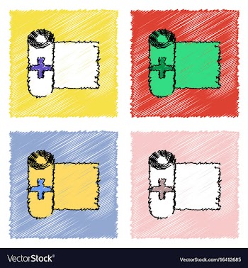 Collection of flat shading style clinical icons vector image