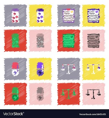 Collection of flat shading style clinical icons vector image