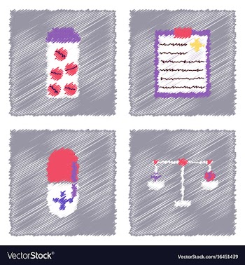Collection of flat shading style clinical icons vector image