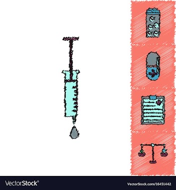 Collection of flat shading style clinical icons vector image