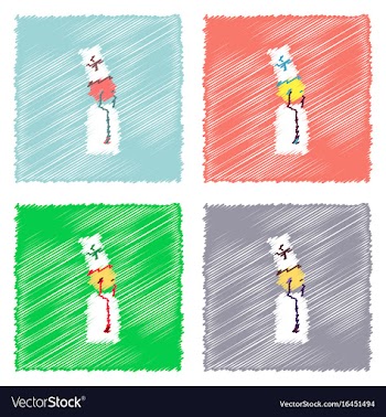 Collection of flat shading style clinical icons vector image
