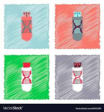 Collection of flat shading style clinical icons vector image