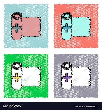 Collection of flat shading style clinical icons vector image