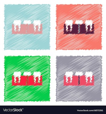Collection of flat shading style clinical icons vector image