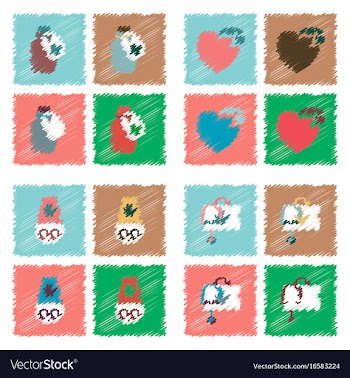 Collection of flat shading style clinical icons vector image