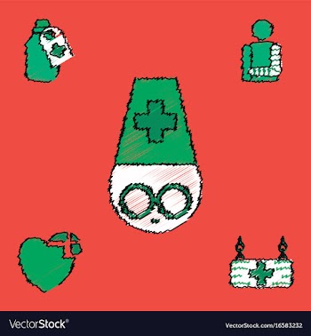 Collection of flat shading style clinical icons vector image