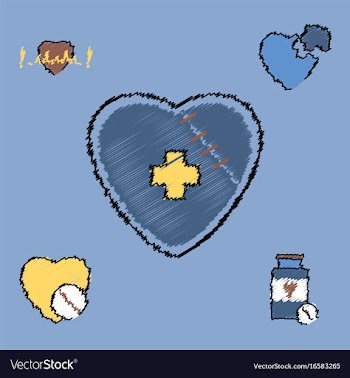 Collection of flat shading style clinical icons vector image