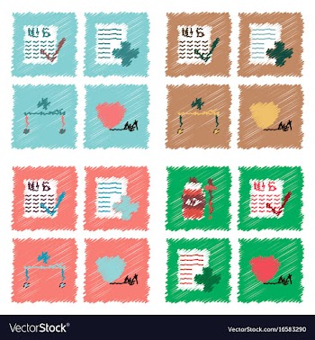 Collection of flat shading style clinical icons vector image