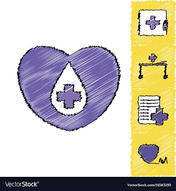 Collection of flat shading style clinical icons vector image