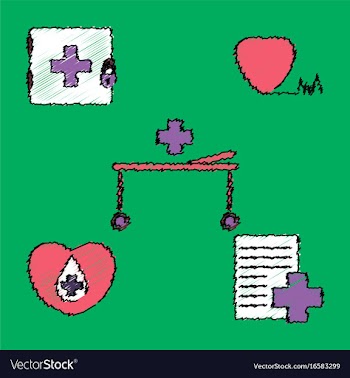 Collection of flat shading style clinical icons vector image