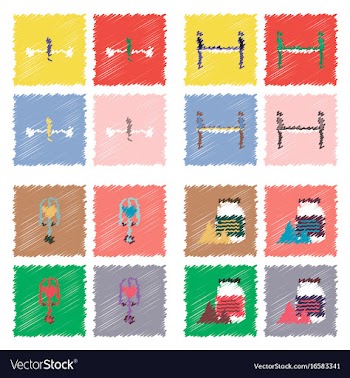Collection of flat shading style clinical icons vector image