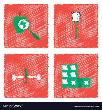 Collection of flat shading style clinical icons vector image