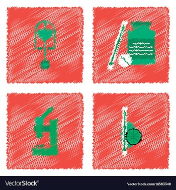 Collection of flat shading style clinical icons vector image