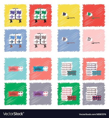 Collection of flat shading style clinical icons vector image