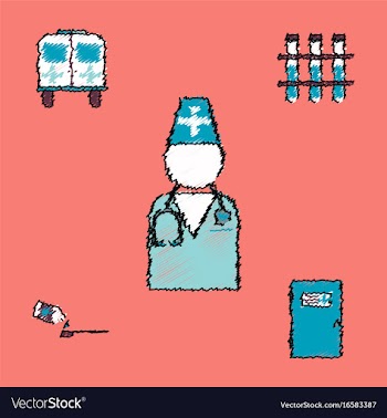 Collection of flat shading style clinical icons vector image