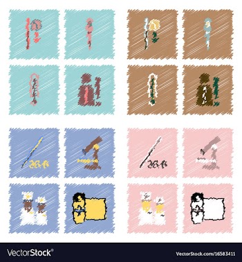 Collection of flat shading style clinical icons vector image