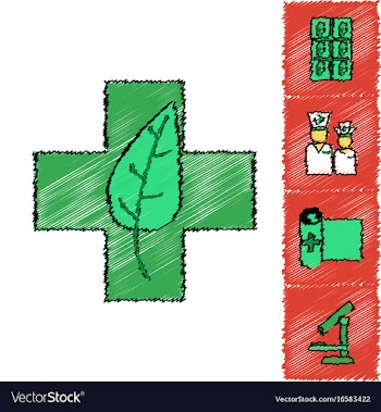 Collection of flat shading style clinical icons vector image