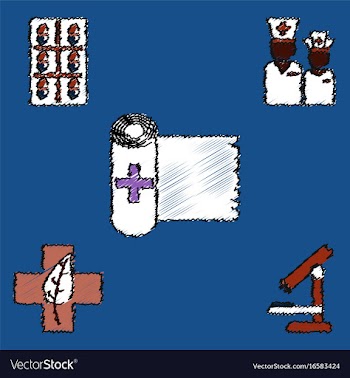 Collection of flat shading style clinical icons vector image