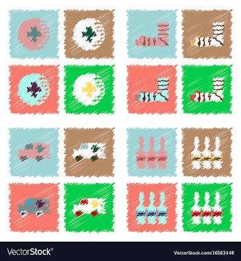 Collection of flat shading style clinical icons vector image