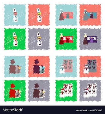 Collection of flat shading style clinical icons vector image