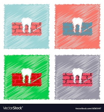 Collection of flat shading style clinical icons vector image