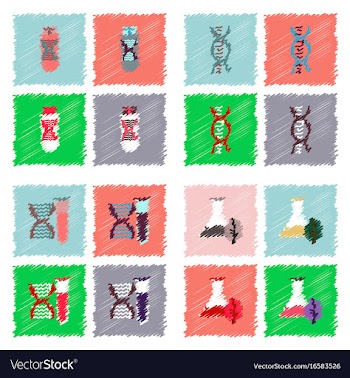 Collection of flat shading style clinical icons vector image