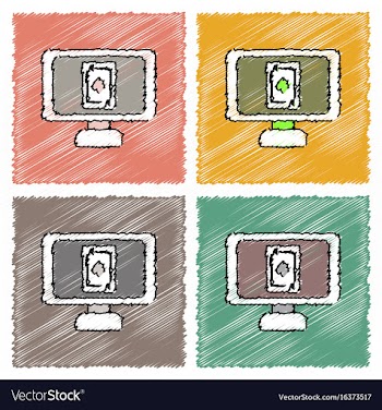 Collection of flat shading style icons ace of vector image