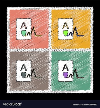 Collection of flat shading style icons ace of vector image