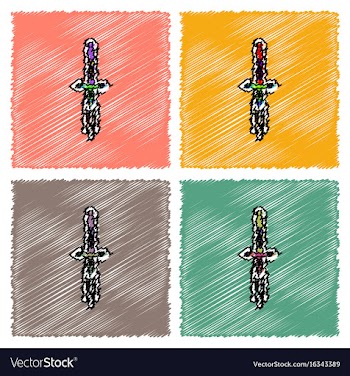 Collection of flat shading style icons ancient vector image