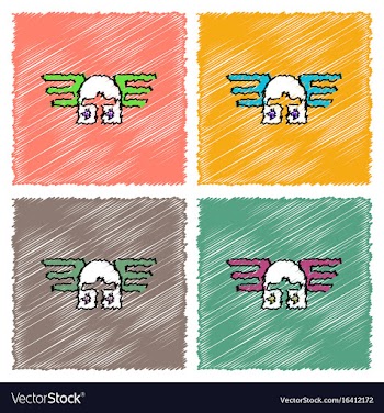 Collection of flat shading style icons ancient vector image