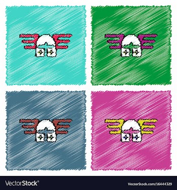 Collection of flat shading style icons ancient vector image