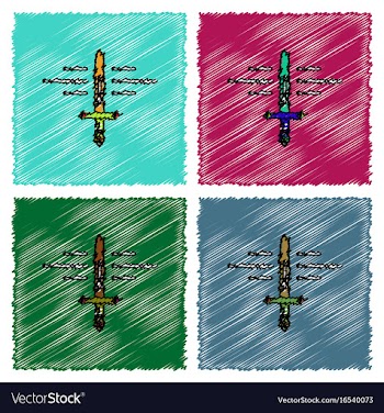 Collection of flat shading style icons ancient vector image