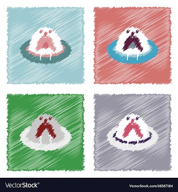 Collection of flat shading style icons antarctic vector image