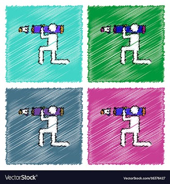 Collection of flat shading style icons anti tank vector image