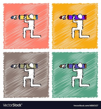 Collection of flat shading style icons anti tank vector image