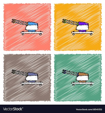 Collection of flat shading style icons anti vector image