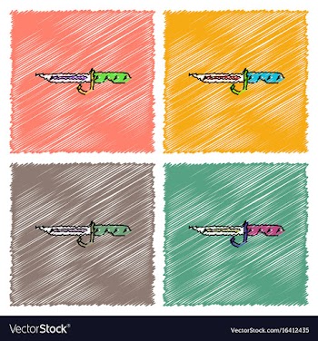 Collection of flat shading style icons army vector image