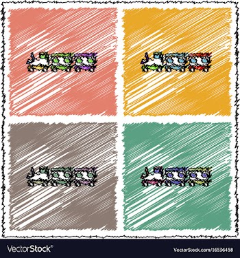 Collection of flat shading style icons babies vector image